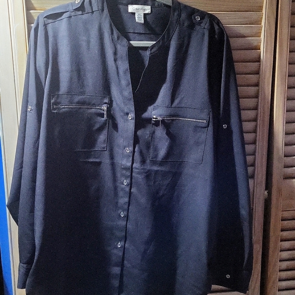 Charcoal Gray Calvin Klein Blouse